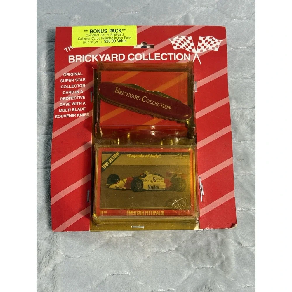 Vintage Brickyard Collection Emerson Fittipaldi Indy 500 Knife Card Set NOS